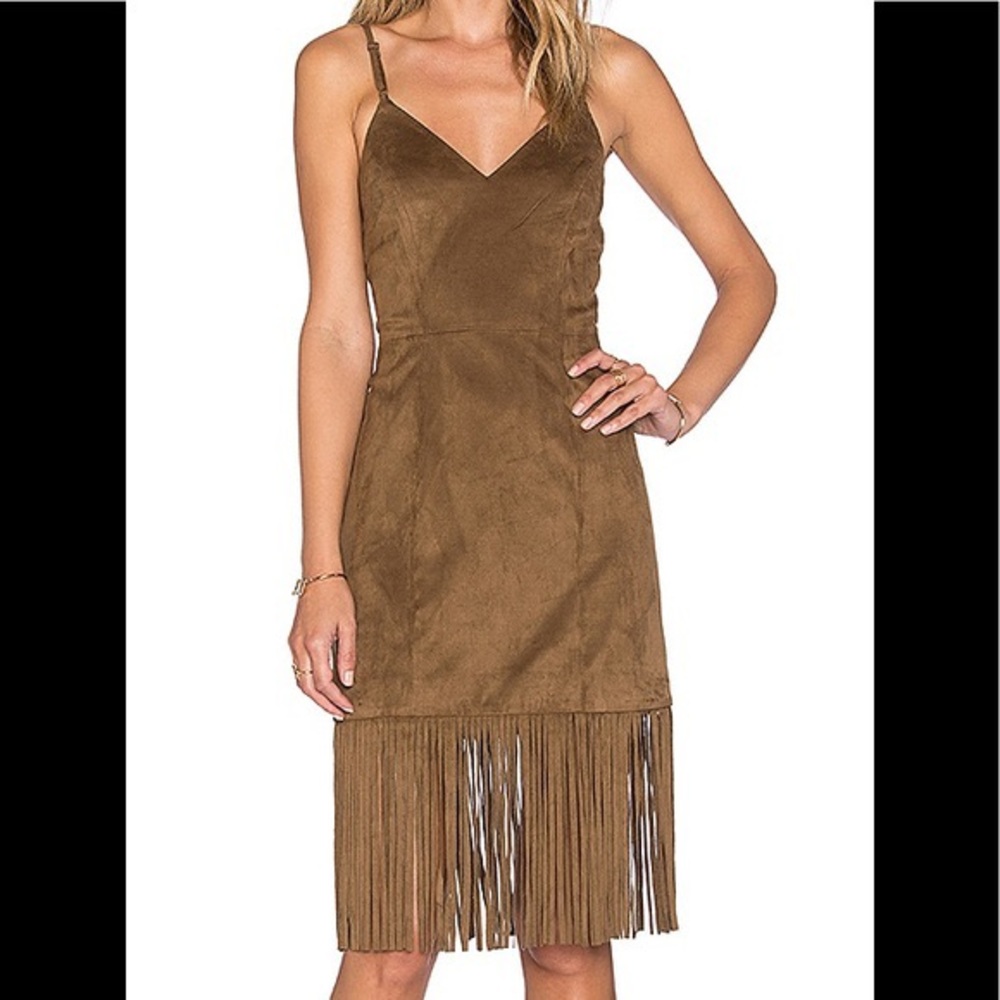 Tularosa Fringe Faux-Suede Dress